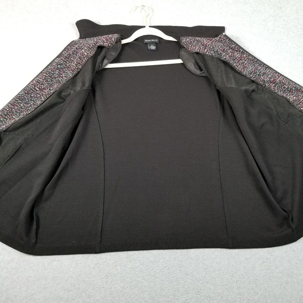 Maggie Barnes Jacket Womens 1X Multicolor Abstract Textured Long Sleeve Full Zip